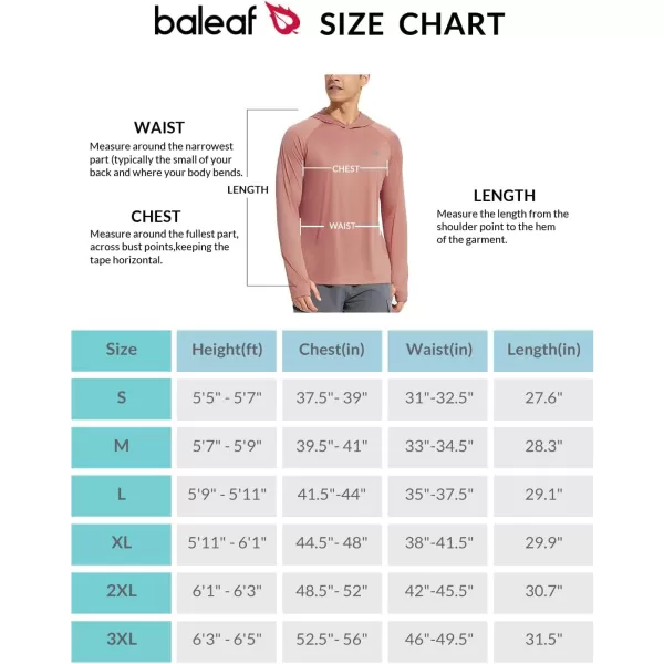 BALEAF Mens Sun Protection Hoodie Shirt UPF 50 Long Sleeve UV SPF TShirts Rash Guard Fishing Swimming Lightweightstyle 2Orange Red Heather