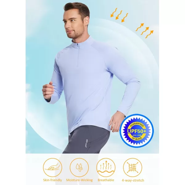 BALEAF Mens Sun Protection Shirts UV SPF UPF 50 Long Sleeve Rash Guard Fishing Running Quick Dry Lightweight03light Blue