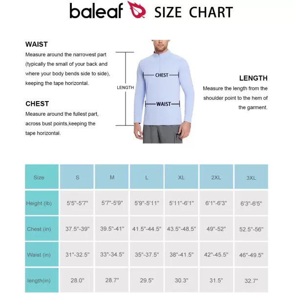 BALEAF Mens Sun Protection Shirts UV SPF UPF 50 Long Sleeve Rash Guard Fishing Running Quick Dry Lightweight03light Blue