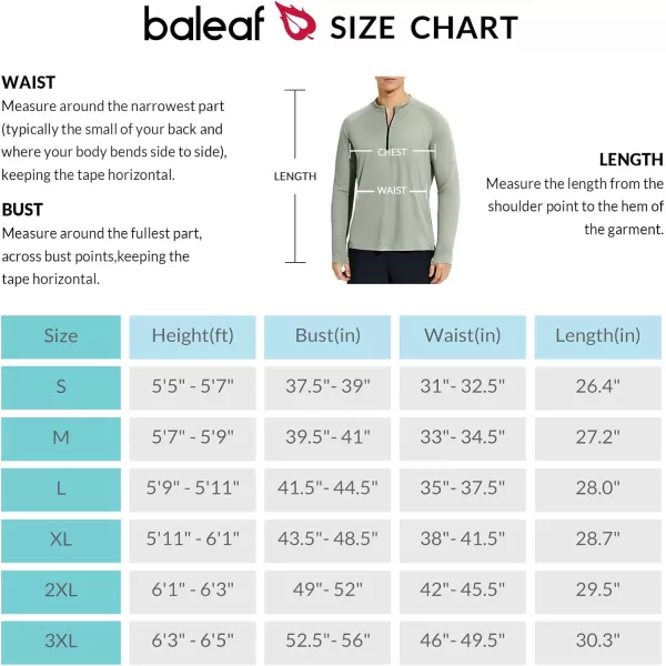 BALEAF Mens Sun Shirts UPF 50 Rash Guard Long Sleeve 14 Zip SPF UV Protection Lightweight Quick DryGreen