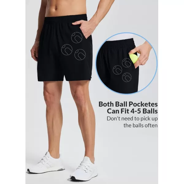 BALEAF Mens Tennis Shorts 7 Workout Running Ball Pockets Quick Dry No LinerBlack