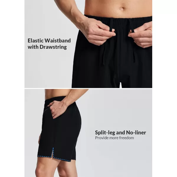 BALEAF Mens Tennis Shorts 7 Workout Running Ball Pockets Quick Dry No LinerBlack