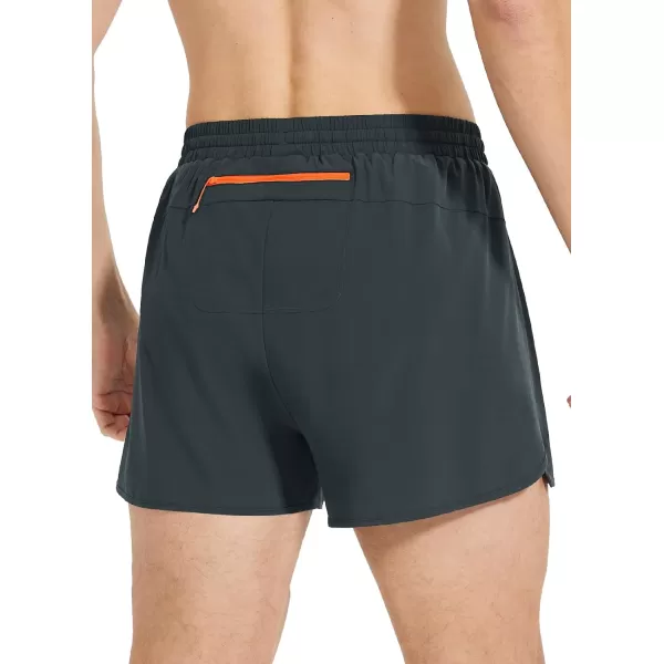 BALEAF Mens Workout Shorts 3 Inch Quick Dry Running Shorts with Zipper Pocket Packable Athletic GymGrey
