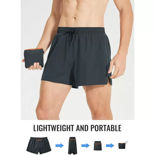 BALEAF Mens Workout Shorts 3 Inch Quick Dry Running Shorts with Zipper Pocket Packable Athletic GymGrey