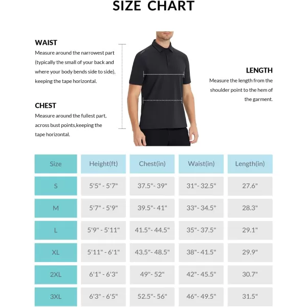 BALEAF Polo Shirts for Men Short Sleeve Golf Shirt Dry Fit Causl Athletic UPF 50Black