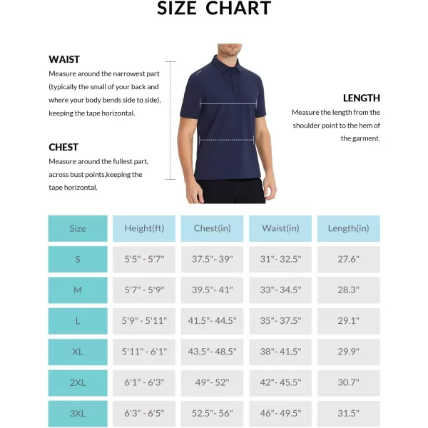 BALEAF Polo Shirts for Men Short Sleeve Golf Shirt Dry Fit Causl Athletic UPF 50Blue