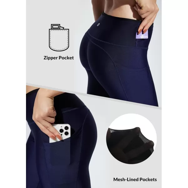 BALEAF Womens 1228 Long Swim Shorts Swim Pants Upf50 High Waisted Swim Capris with PocketsNavy