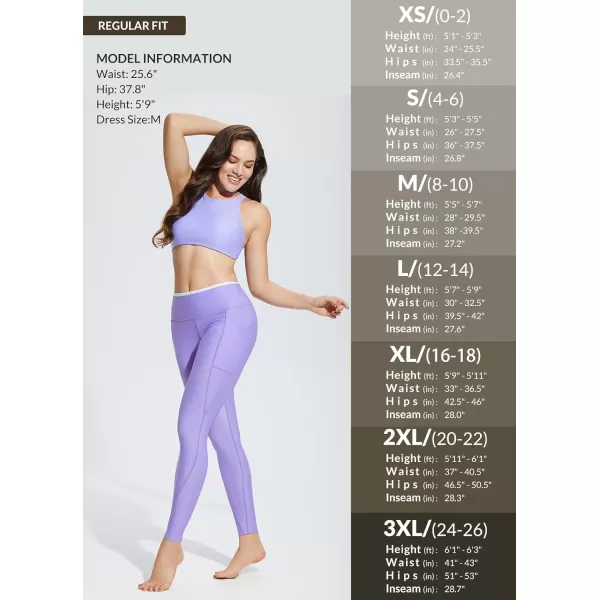 BALEAF Womens 1228 Long Swim Shorts Swim Pants Upf50 High Waisted Swim Capris with PocketsPurple