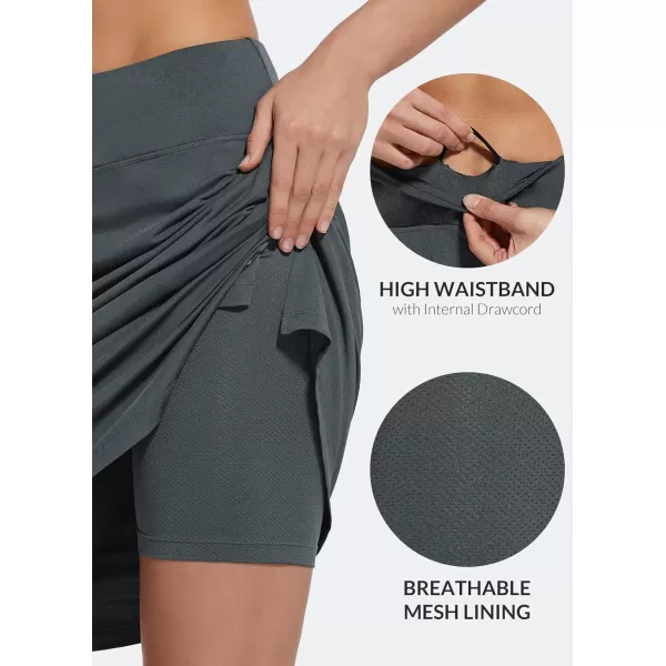 BALEAF Womens 20 Golf Skirts Knee Length Skorts Athletic Modest Long Acitive Casual Pockets UV Protection01gray