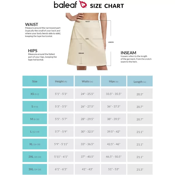 BALEAF Womens 20 Golf Skirts Knee Length Skorts Athletic Modest Long Acitive Casual Pockets UV Protection01khaki