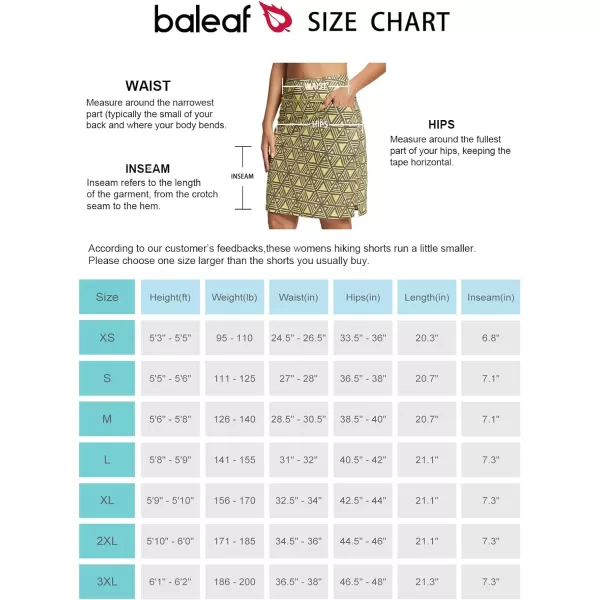 BALEAF Womens 20 Golf Skirts Knee Length Skorts Athletic Modest Long Acitive Casual Pockets UV Protection02printed Brownish Yellow