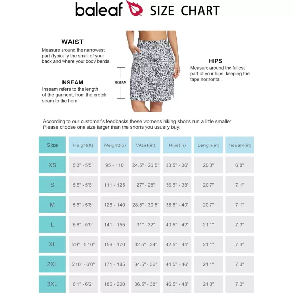 BALEAF Womens 20 Golf Skirts Knee Length Skorts Athletic Modest Long Acitive Casual Pockets UV Protection02white Leopard