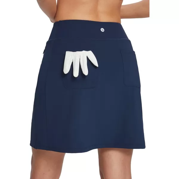 BALEAF Womens 20 Golf Skirts Knee Length Skorts Athletic Modest Long Acitive Casual Pockets UV Protection03navy