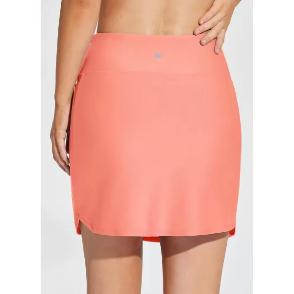 BALEAF Womens 2024 17 Swim Skirt Bottoms High Waisted Modest Bathing Suit Skirt Tummy Control Swim BottomsScorched Red