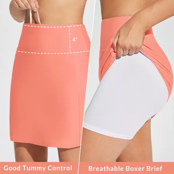 BALEAF Womens 2024 17 Swim Skirt Bottoms High Waisted Modest Bathing Suit Skirt Tummy Control Swim BottomsScorched Red