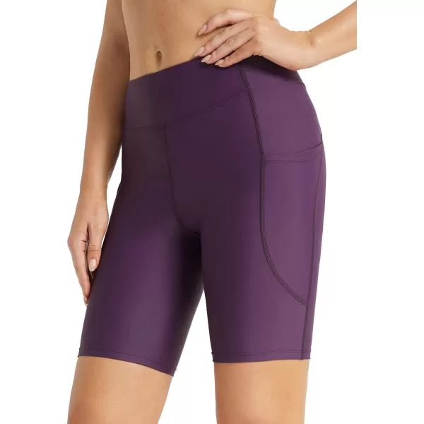 BALEAF Womens 3 6 8 High Waisted Swim Shorts Tummy Control Swimsuits Bottoms Modest Board Shorts UPF 50Purple