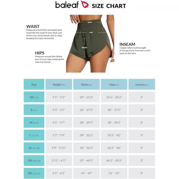 BALEAF Womens 3 Worktout Shorts High Waisted Athletic Running Shorts with Liner Workout Sports Lightweight Quick DryAgreen