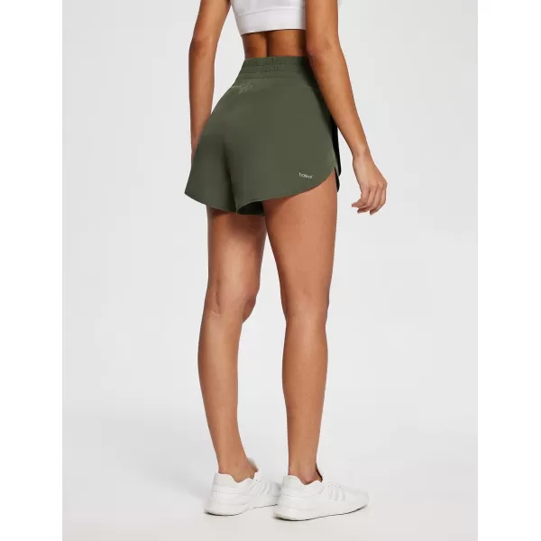 BALEAF Womens 3 Worktout Shorts High Waisted Athletic Running Shorts with Liner Workout Sports Lightweight Quick DryAgreen
