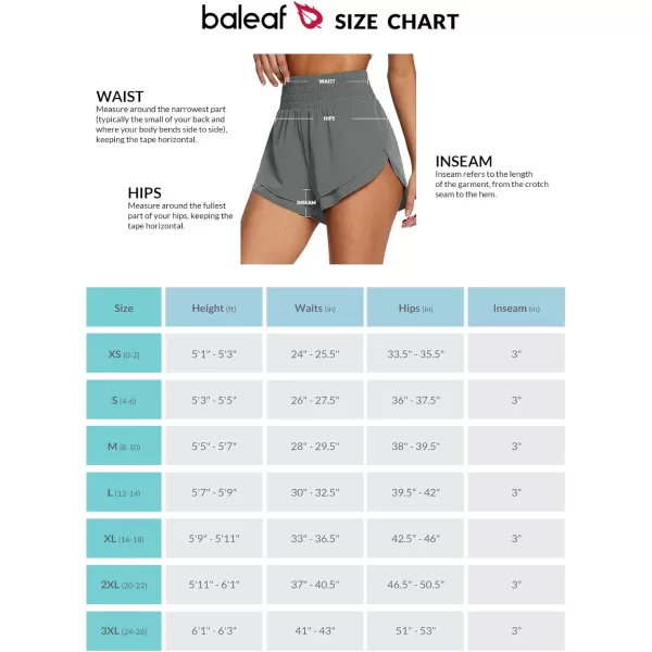 BALEAF Womens 3 Worktout Shorts High Waisted Athletic Running Shorts with Liner Workout Sports Lightweight Quick DryAgrey