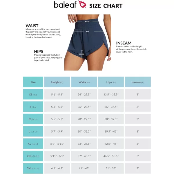 BALEAF Womens 3 Worktout Shorts High Waisted Athletic Running Shorts with Liner Workout Sports Lightweight Quick DryAnavy