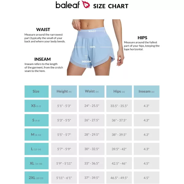 BALEAF Womens 3 Worktout Shorts High Waisted Athletic Running Shorts with Liner Workout Sports Lightweight Quick DryCblue