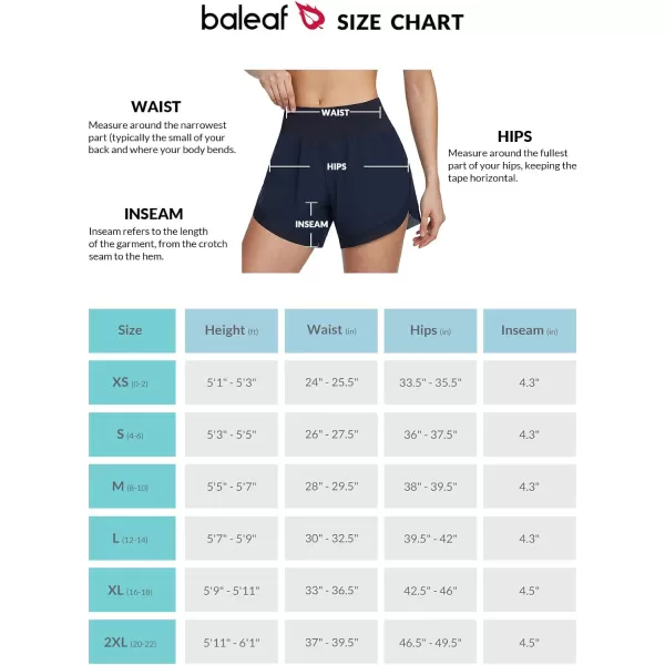 BALEAF Womens 3 Worktout Shorts High Waisted Athletic Running Shorts with Liner Workout Sports Lightweight Quick DryCnavy