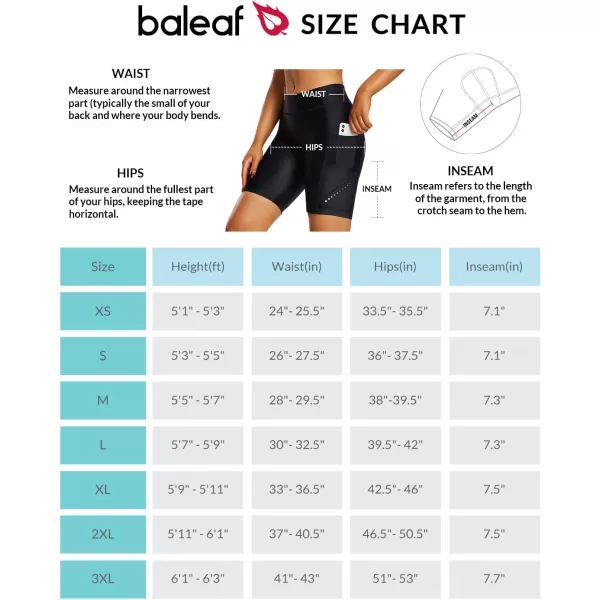 BALEAF Womens 4D Padded Bike Shorts Cycling Underwear with Pockets UPF50Blackairide