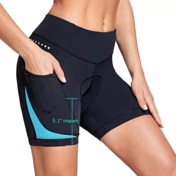 BALEAF Womens 4D Padded Bike Shorts Cycling Underwear with Pockets UPF50Blue