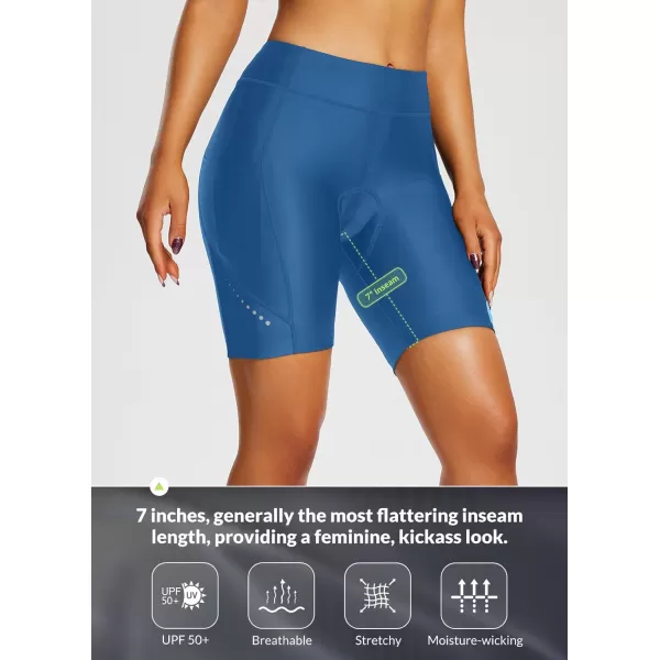 BALEAF Womens 4D Padded Bike Shorts Cycling Underwear with Pockets UPF50Blueairide