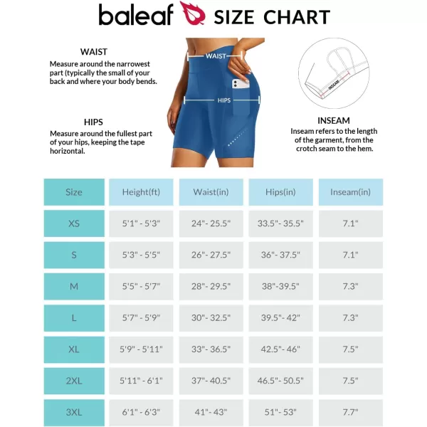 BALEAF Womens 4D Padded Bike Shorts Cycling Underwear with Pockets UPF50Blueairide