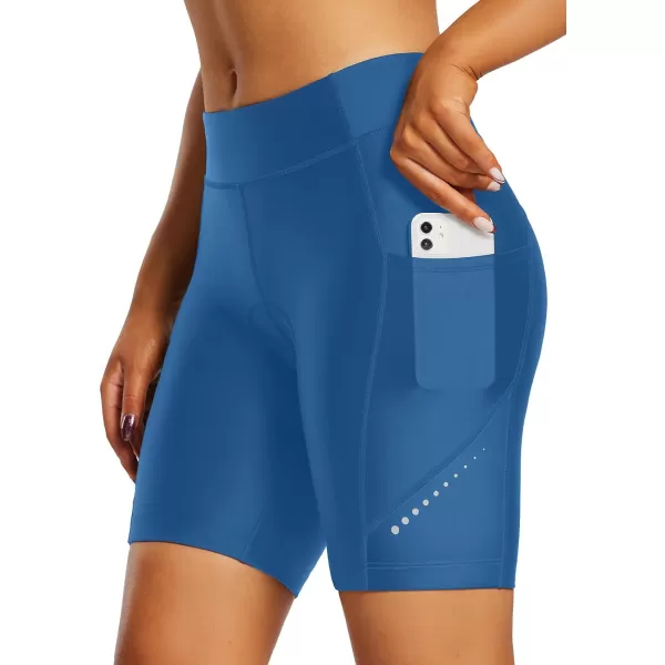BALEAF Womens 4D Padded Bike Shorts Cycling Underwear with Pockets UPF50Blueairide