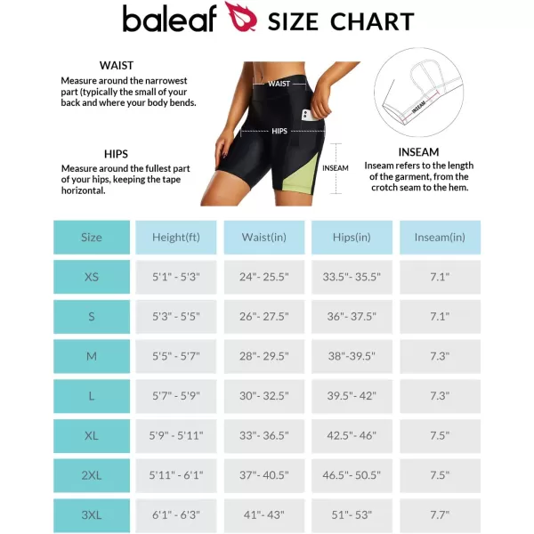 BALEAF Womens 4D Padded Bike Shorts Cycling Underwear with Pockets UPF50Greenairide