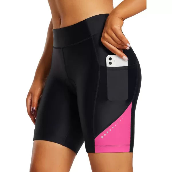 BALEAF Womens 4D Padded Bike Shorts Cycling Underwear with Pockets UPF50Pinkairide