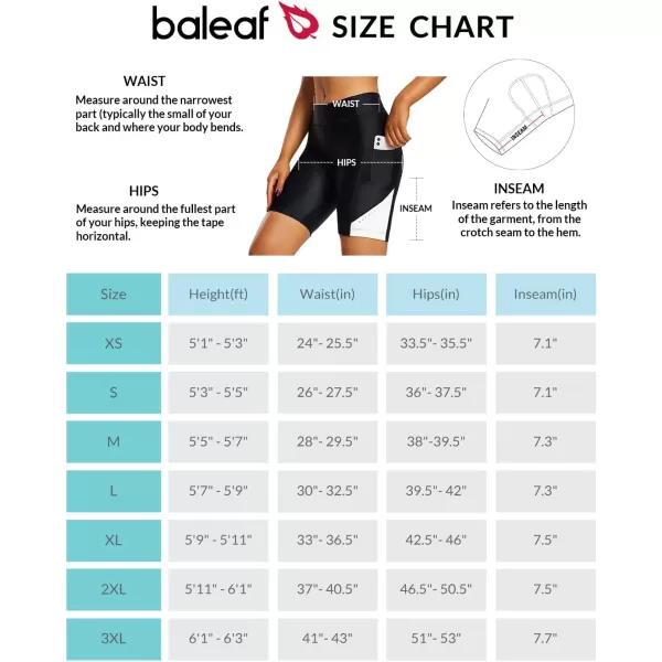 BALEAF Womens 4D Padded Bike Shorts Cycling Underwear with Pockets UPF50Whiteairide