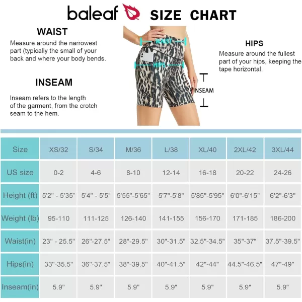 BALEAF Womens 68 High Waisted Biker Shorts with Pockets for Gym Workout Yoga Running AthleticPrinted Color 2