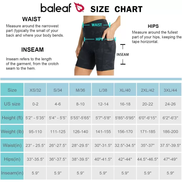 BALEAF Womens 68 High Waisted Biker Shorts with Pockets for Gym Workout Yoga Running AthleticPrinted Color 3