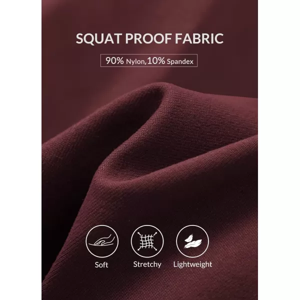 BALEAF Womens 7 Bermuda Shorts High Waisted Athletic Running Pull On Shorts with Pockets for Causal SummerBurgundy