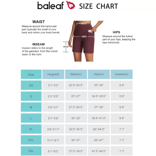 BALEAF Womens 7 Bermuda Shorts High Waisted Athletic Running Pull On Shorts with Pockets for Causal SummerBurgundy