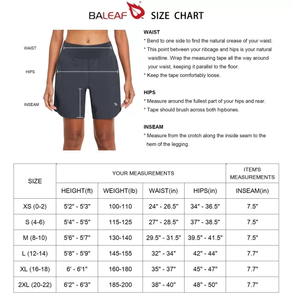 BALEAF Womens 7 Long Running Athletic Shorts with Liner High Waist Workout Gym Quick Dry Soft Split Leg Zipper PocketBlack