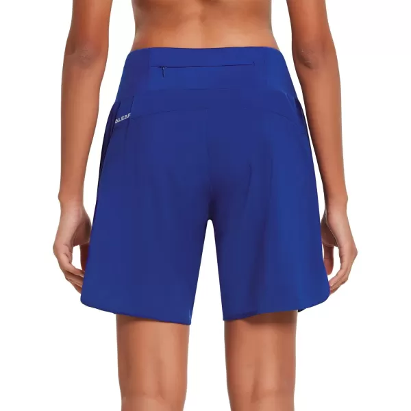 BALEAF Womens 7 Long Running Athletic Shorts with Liner High Waist Workout Gym Quick Dry Soft Split Leg Zipper PocketRoyal Blue