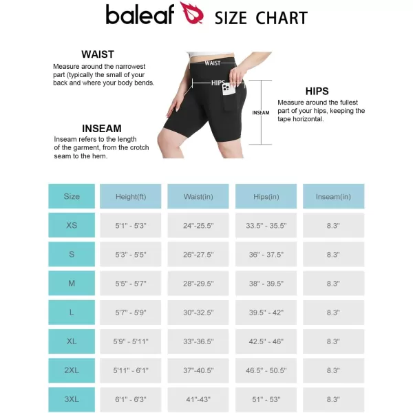 BALEAF Womens 8 5 3 Biker Shorts High Waist Yoga Workout Gym Running Volleyball Spandex Shorts with PocketsBlackstretchierlycra