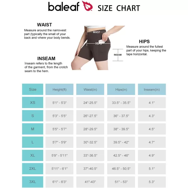 BALEAF Womens 8 5 3 Biker Shorts High Waist Yoga Workout Gym Running Volleyball Spandex Shorts with PocketsBrownstretchierlycra