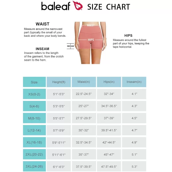 BALEAF Womens 8 5 3 Biker Shorts High Waist Yoga Workout Gym Running Volleyball Spandex Shorts with PocketsCoral Pinkclassic