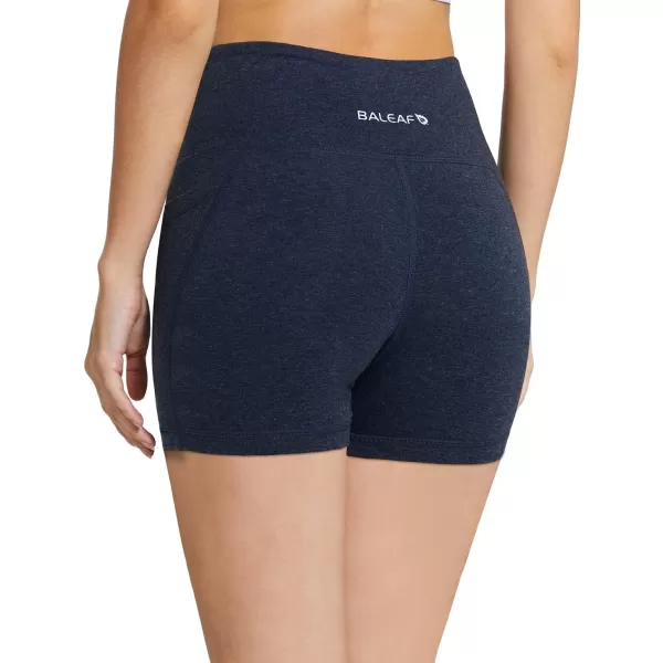 BALEAF Womens 8 5 3 Biker Shorts High Waist Yoga Workout Gym Running Volleyball Spandex Shorts with PocketsHeather Blueclassic