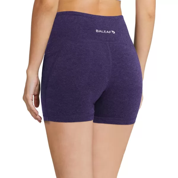 BALEAF Womens 8 5 3 Biker Shorts High Waist Yoga Workout Gym Running Volleyball Spandex Shorts with PocketsHeather Purpleclassic