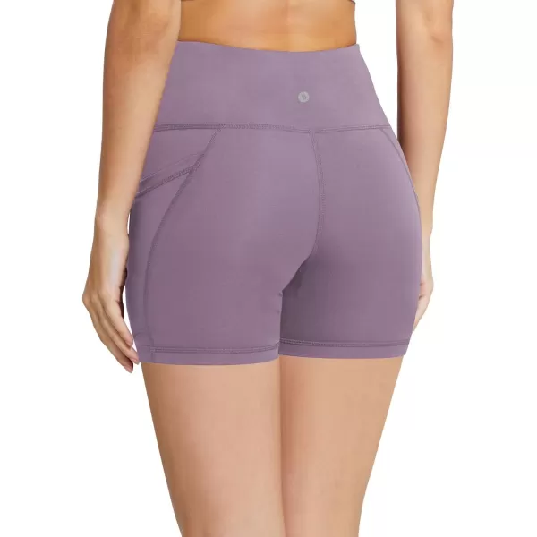 BALEAF Womens 8 5 3 Biker Shorts High Waist Yoga Workout Gym Running Volleyball Spandex Shorts with PocketsLight Purpleclassic