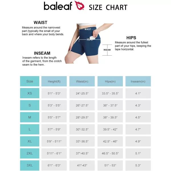 BALEAF Womens 8 5 3 Biker Shorts High Waist Yoga Workout Gym Running Volleyball Spandex Shorts with PocketsNavy Bluestretchierlycra