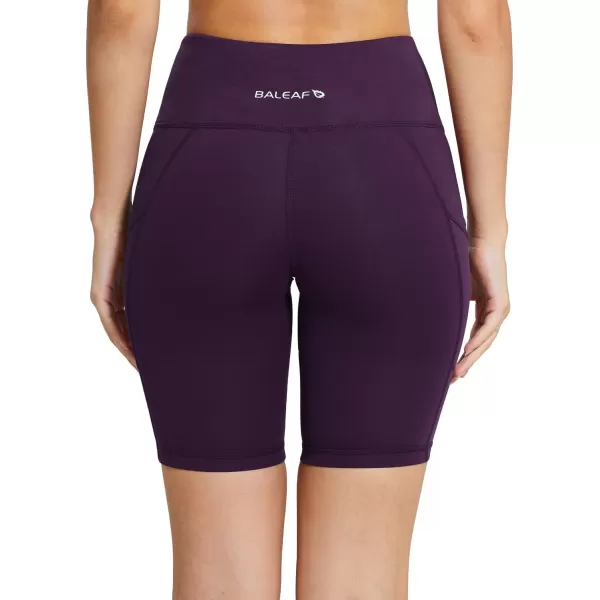 BALEAF Womens 8 5 3 Biker Shorts High Waist Yoga Workout Gym Running Volleyball Spandex Shorts with PocketsPurpleclassic