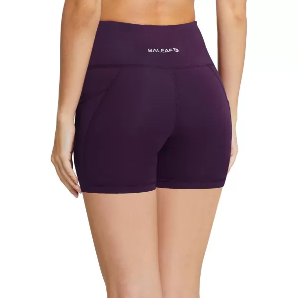 BALEAF Womens 8 5 3 Biker Shorts High Waist Yoga Workout Gym Running Volleyball Spandex Shorts with PocketsPurpleclassic