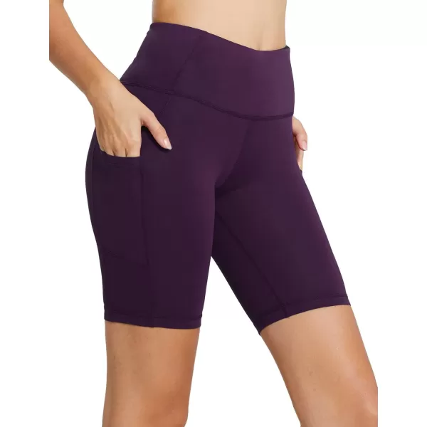 BALEAF Womens 8 5 3 Biker Shorts High Waist Yoga Workout Gym Running Volleyball Spandex Shorts with PocketsPurpleclassic